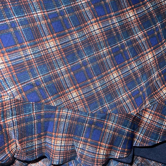 Maurices Blue and Brown Plaid High-Low Skirt - Picture 3 of 7